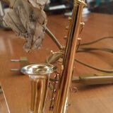 Fractal resin lamp foot with inclusion by pierre giraudon circa 1970