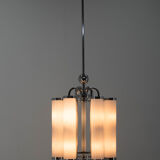 Bauhaus chrome-plated tubular chandelier, 1930s