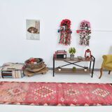 Pink & Red Oushak Runner Rug 88x306Cm SK 22815