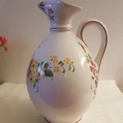 Aiguiere ancienne en faience de Badonviller decor  floral