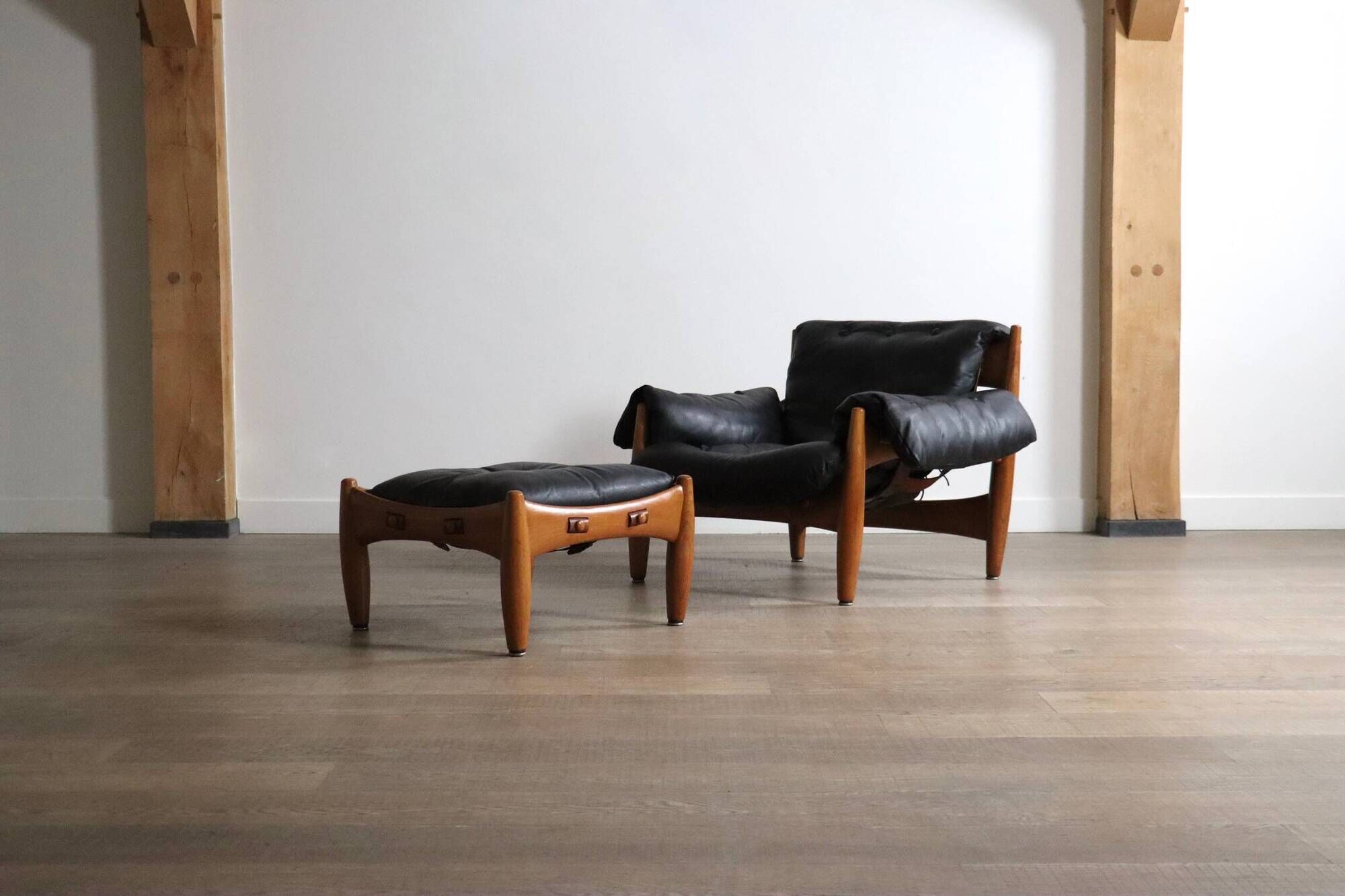 Sheriff Lounge Chair with ottoman by Sergio Rodrigues for Isa Bergamo 1960s