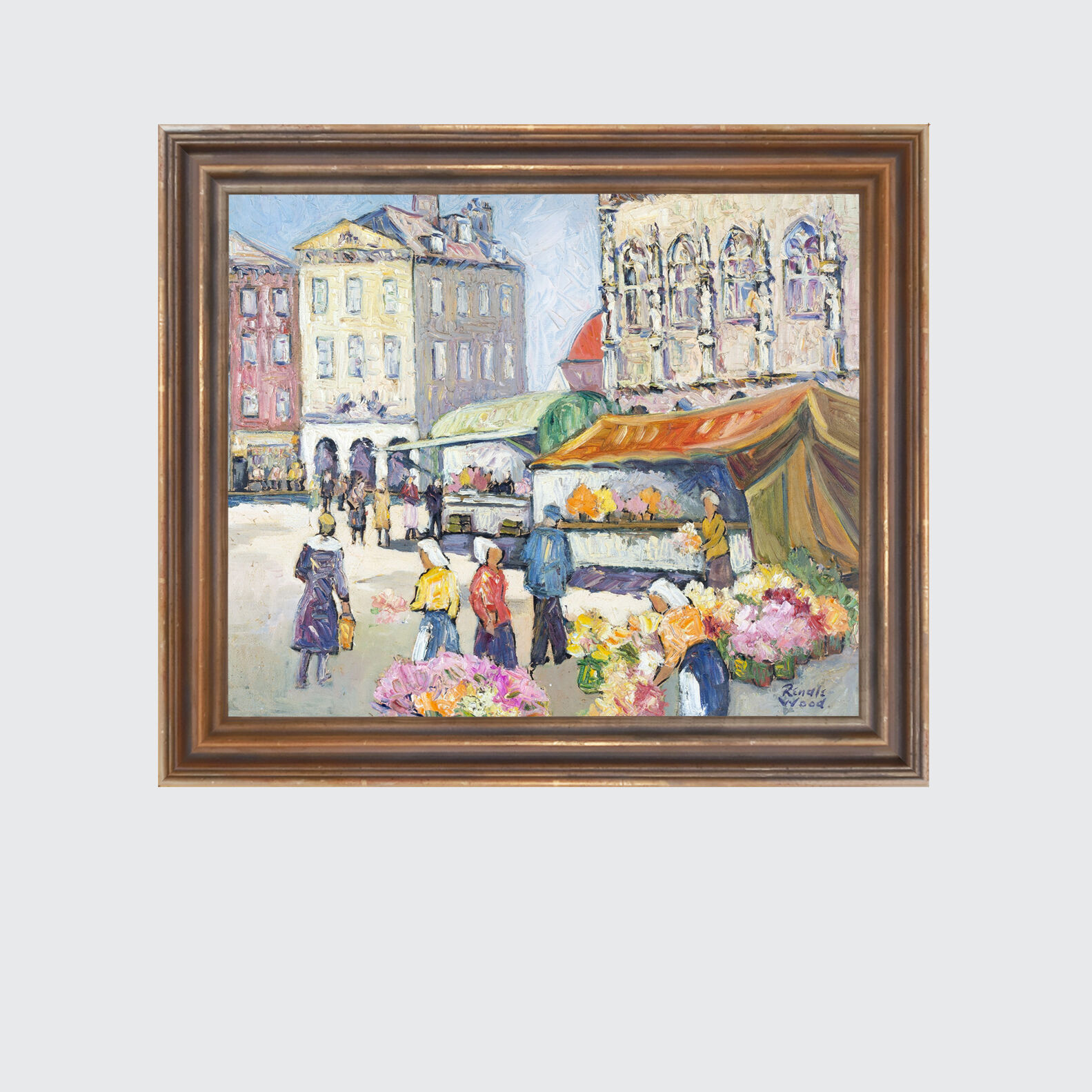 ‘Market day’ by Robert Sydney Rendle Wood (British, 1895 - 1987)
