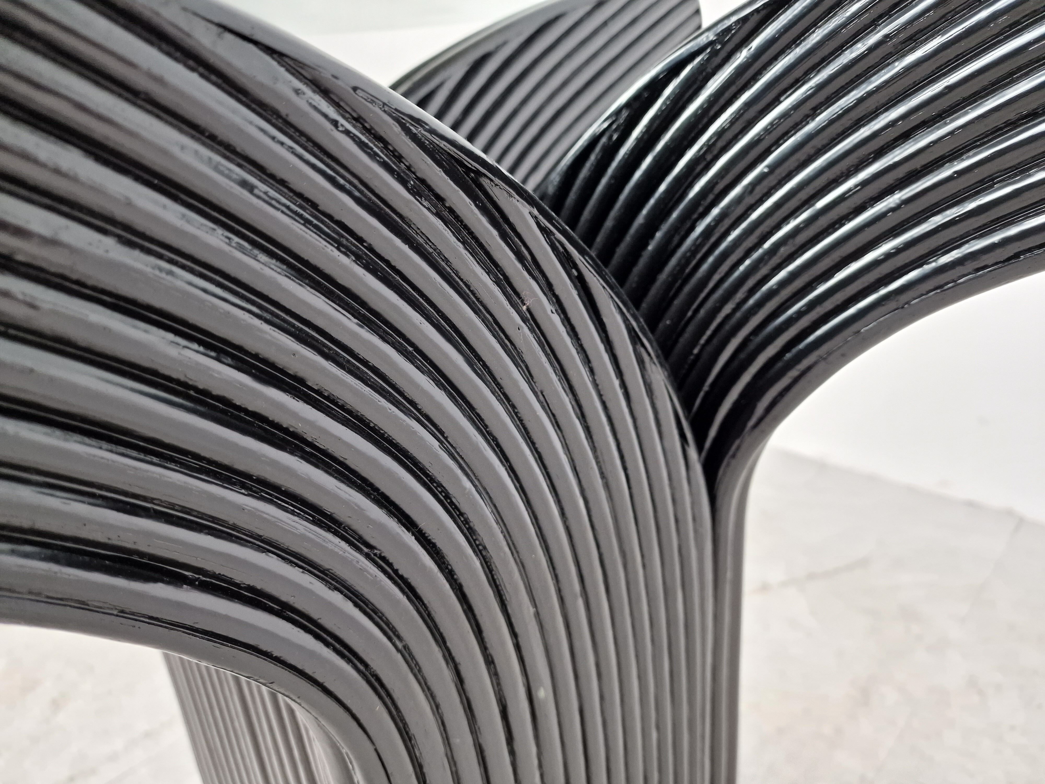 Bamboo dining table by Vivai Del sud, 1970s