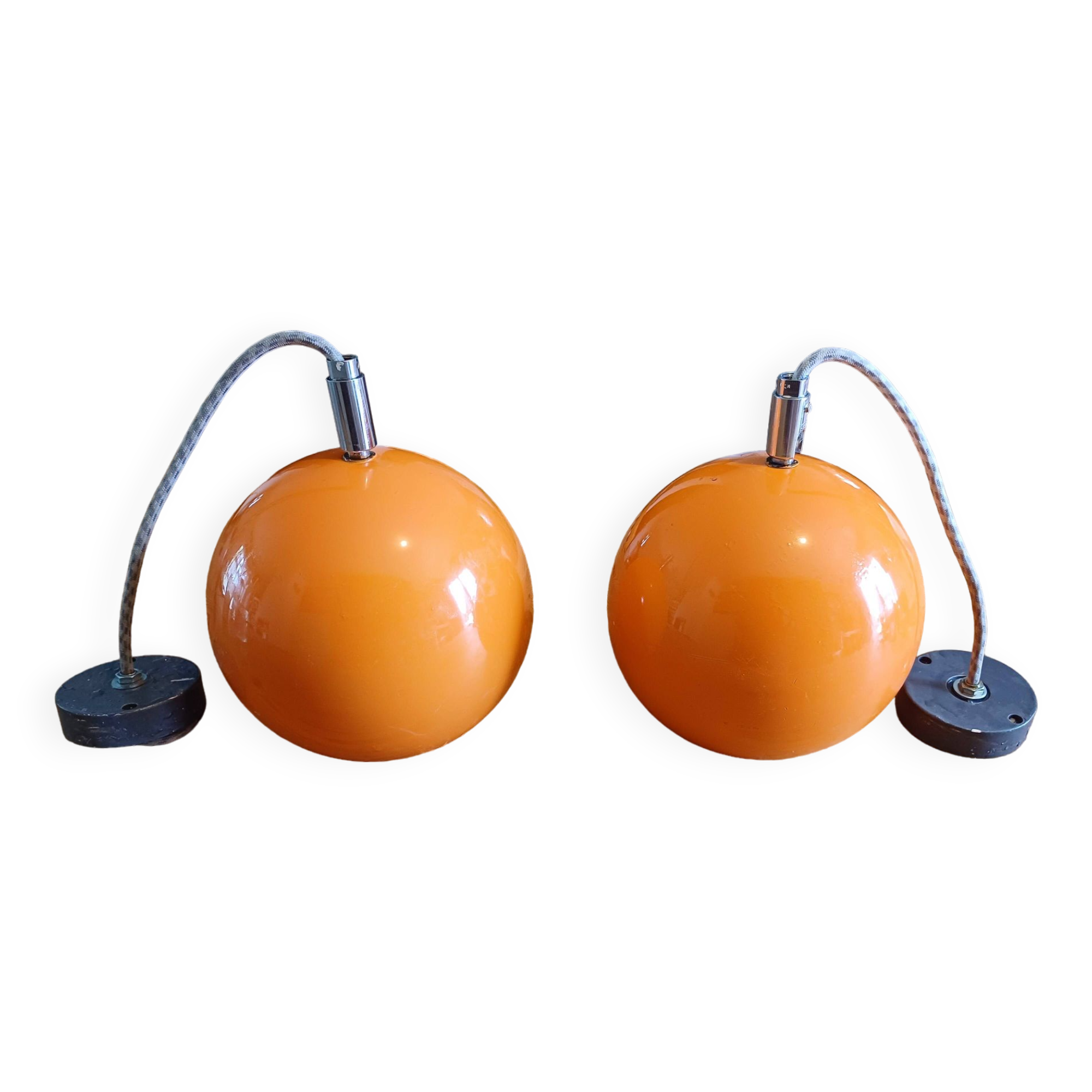 Pair of vintage erco dmi pendants or wall lights