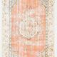 4x7 Peach & Beige Oriental Turkish Vintage Rug, 134x220Cm