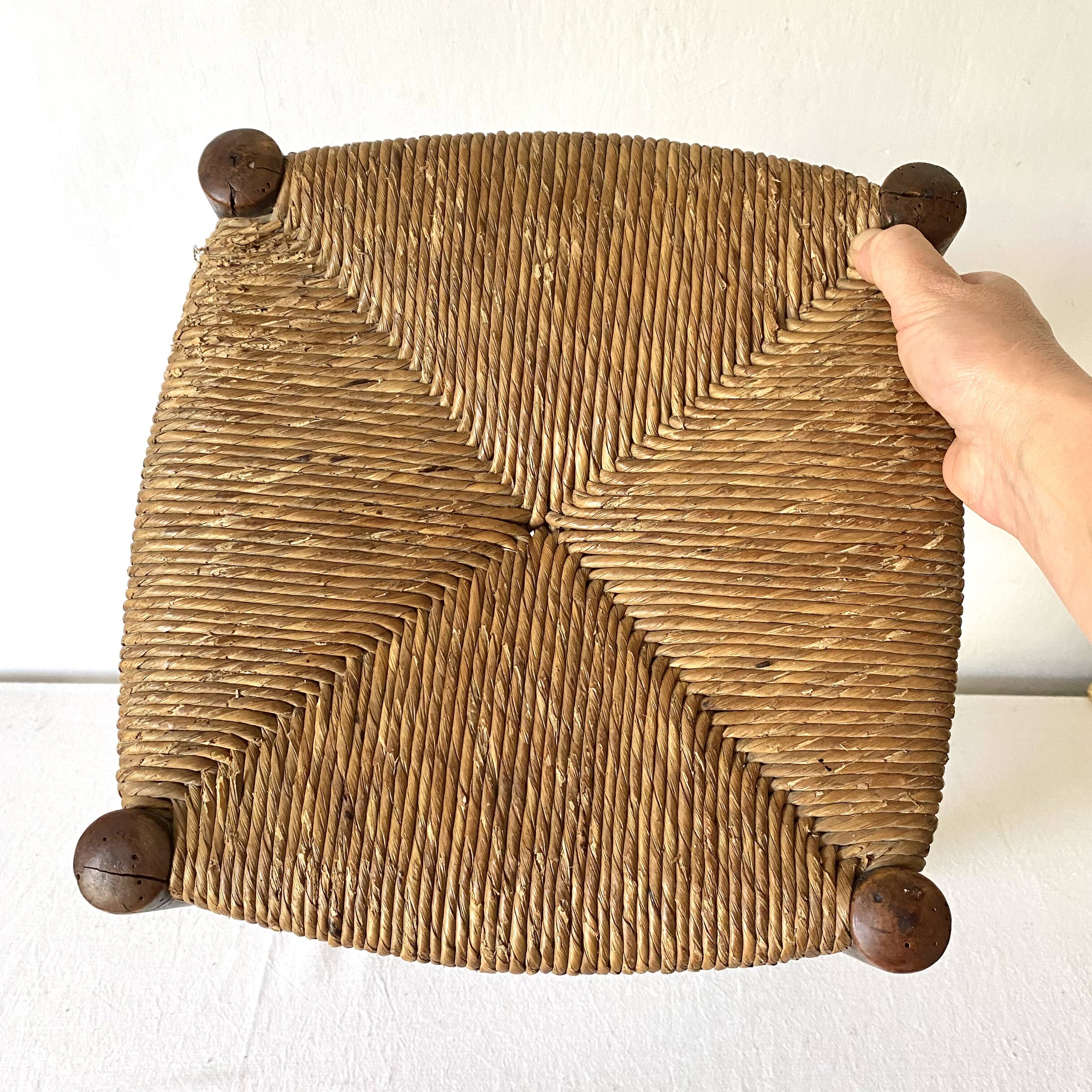 Straw and wood stool
