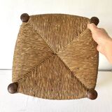 Straw and wood stool