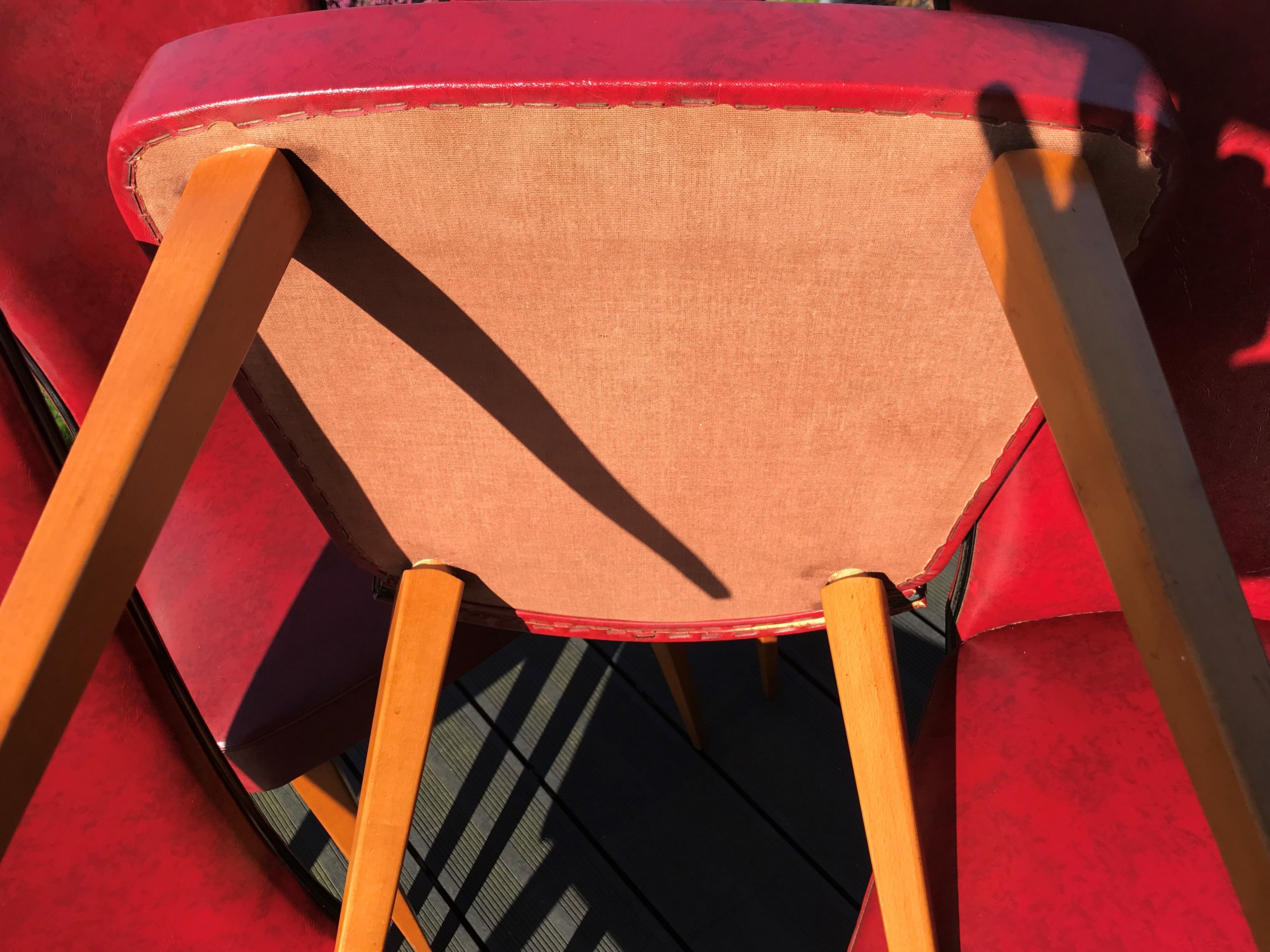 Six chairs feet spindles 1950