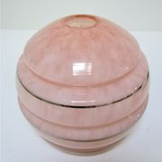 Porcelain porcelain patinated glass of Clichy pink Art Deco