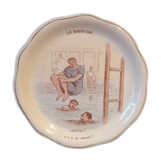 Plate "talking" theme swimming