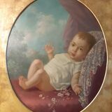 Old oil painting on canvas
