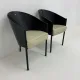 Ensemble postmoderne de 2 chaises en cuir, Italie, 1980