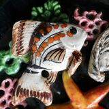 Plate in dabbling, sea decor, fish