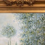 Old oil painting canvas reproduction fields in spring monet 80x70 s