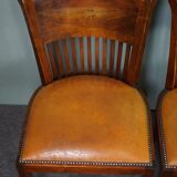 Set of 6 leather dining chairs
