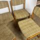 Set of 6 vintage Scandinavian chairs in wood and wool fabric an60
