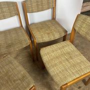 Set of 6 vintage Scandinavian chairs in wood and wool fabric an60