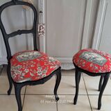 Louis XV style chair and stool