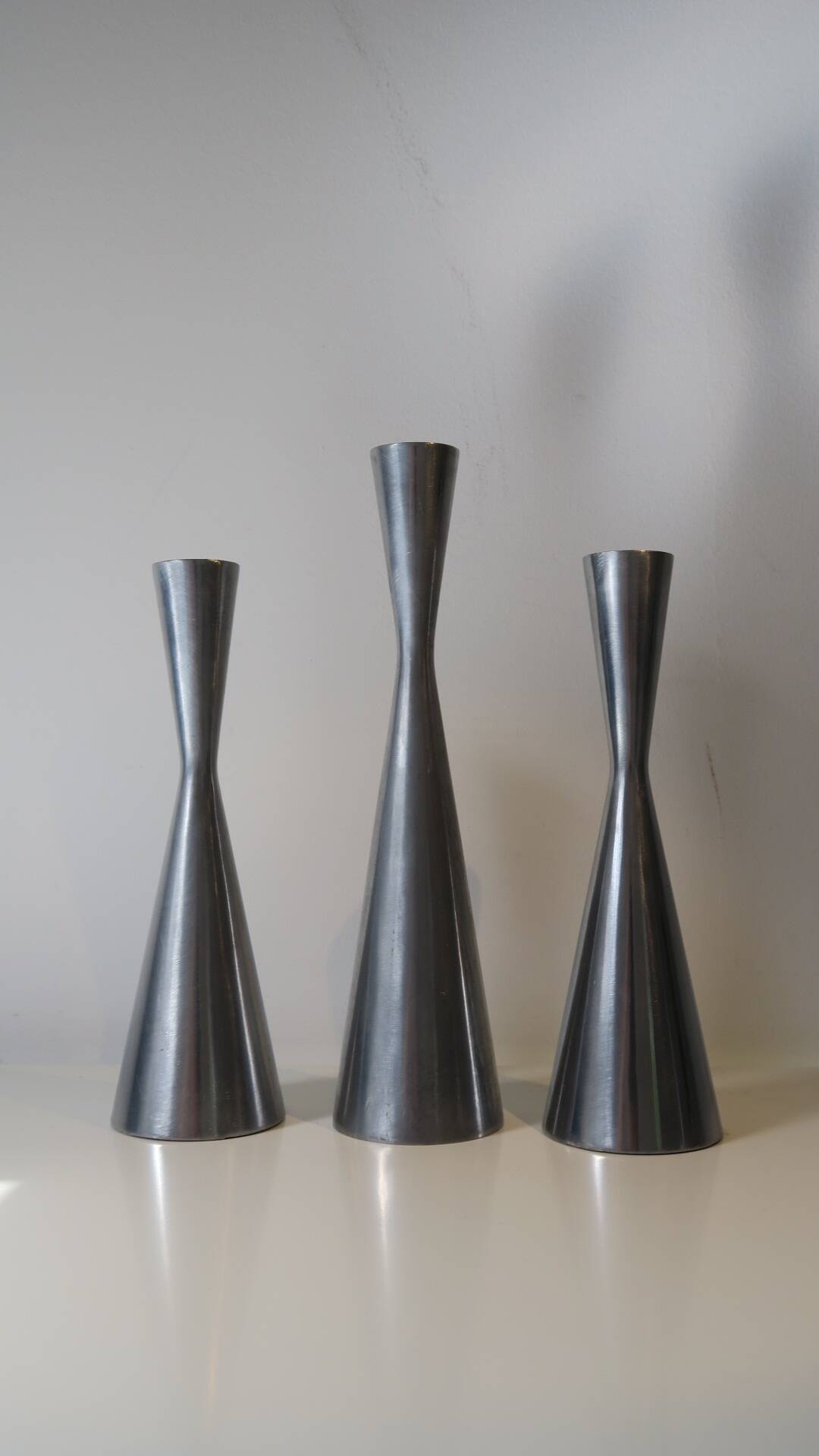 3 cast aluminum candle holders. Ikea Erika Pekkari