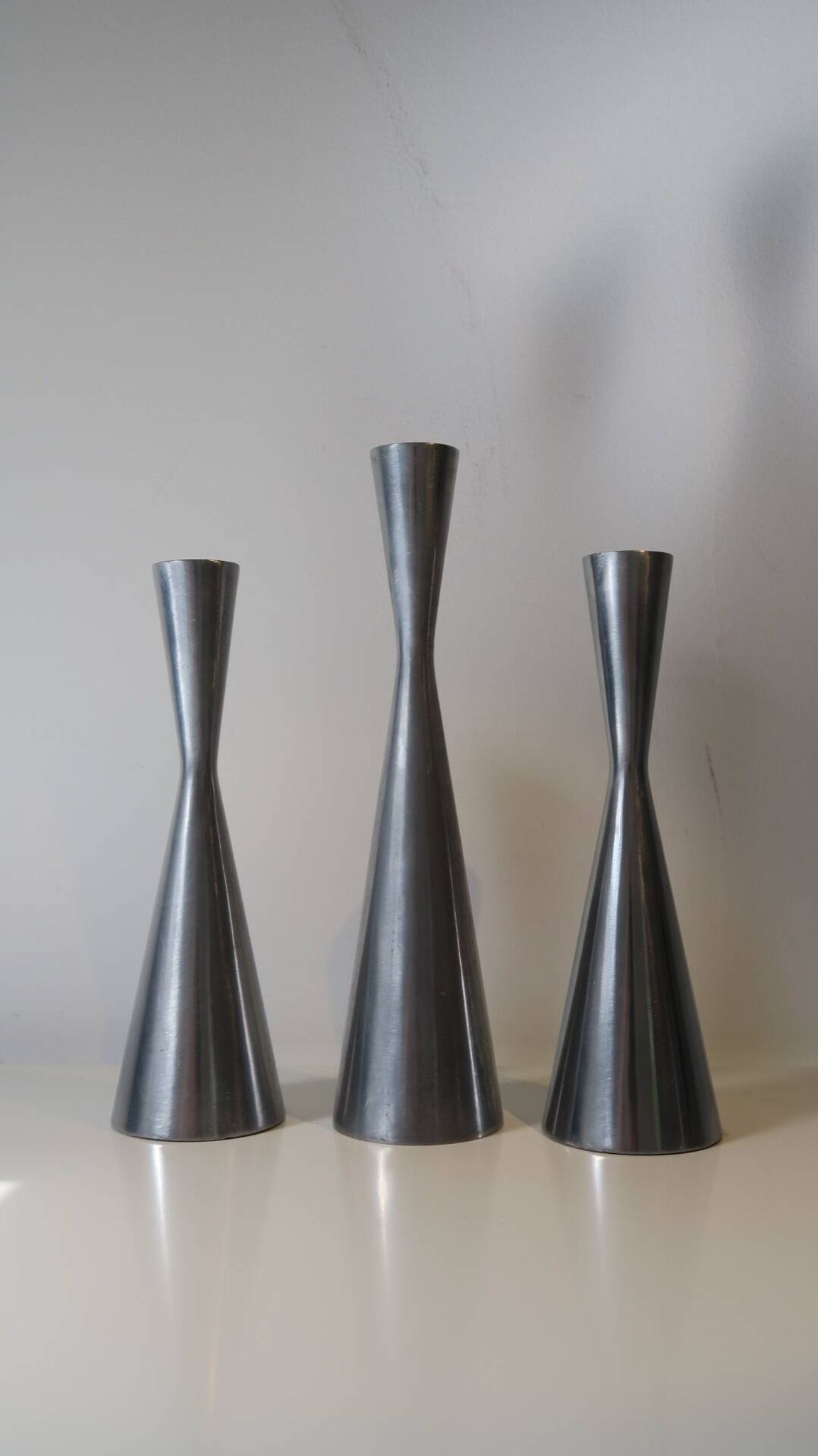 3 cast aluminum candle holders. Ikea Erika Pekkari