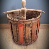 Wooden rattan basket
