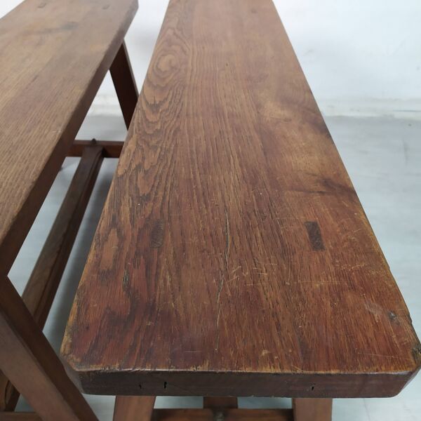 Paire de bancs de ferme
