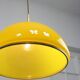 Mid-Century Italian Yellow Glass and Brass Pendant Lamp