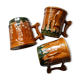 3 polychrome ceramic beer mugs with Fat Lava effect