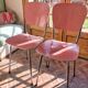Set of 4 chairs in pink formica