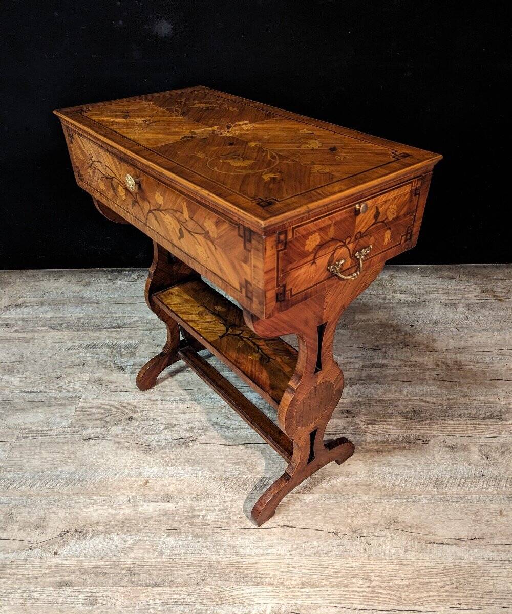 Louis XV Style Middle Side Table In Marquetry