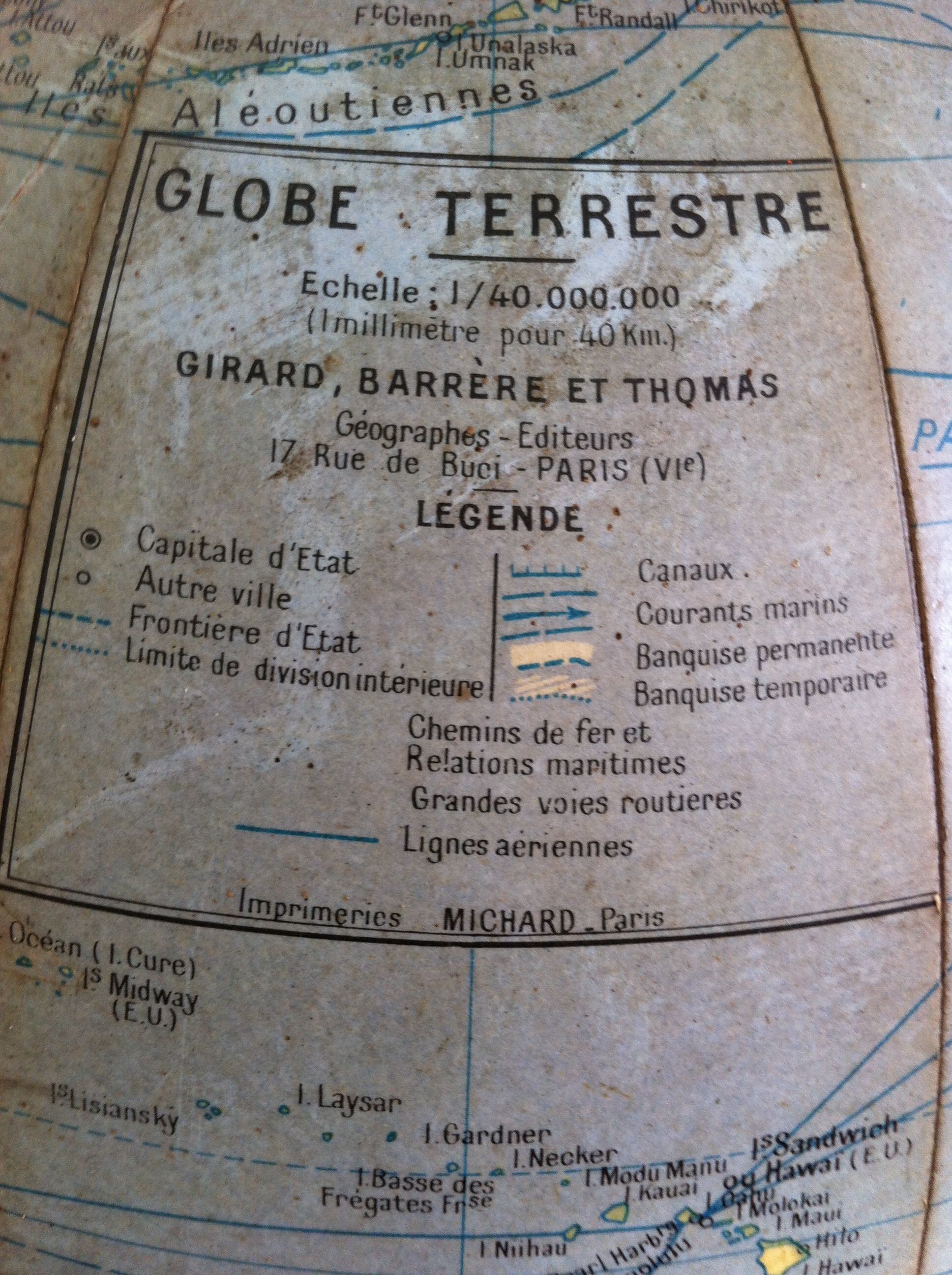 Tripod terrestrial globe