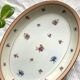 Large Limoges serving dish small flowers and gilding old porcelain Charles Ahrenfeldt
