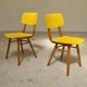 Pair of Ton Bystrice Thonet chairs in wood and yellow molded plastic