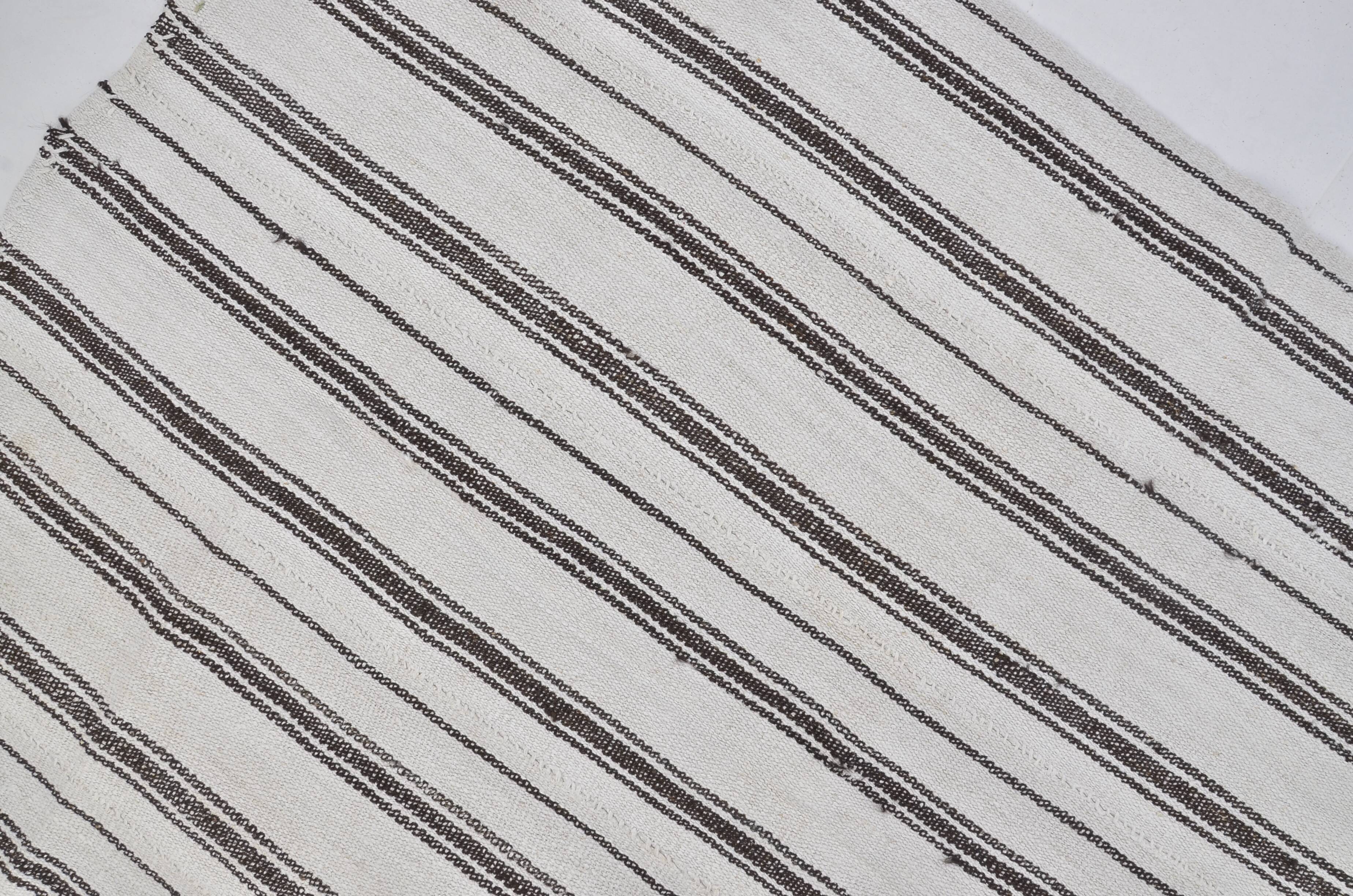 Vintage handwoven hemp rug modern sku 3669