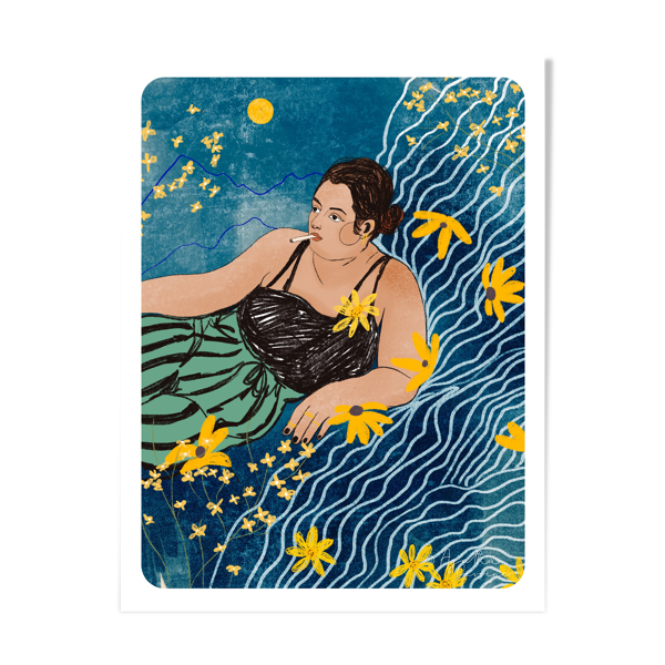 Illustration « La chambre Bleu » A4 — Beyit