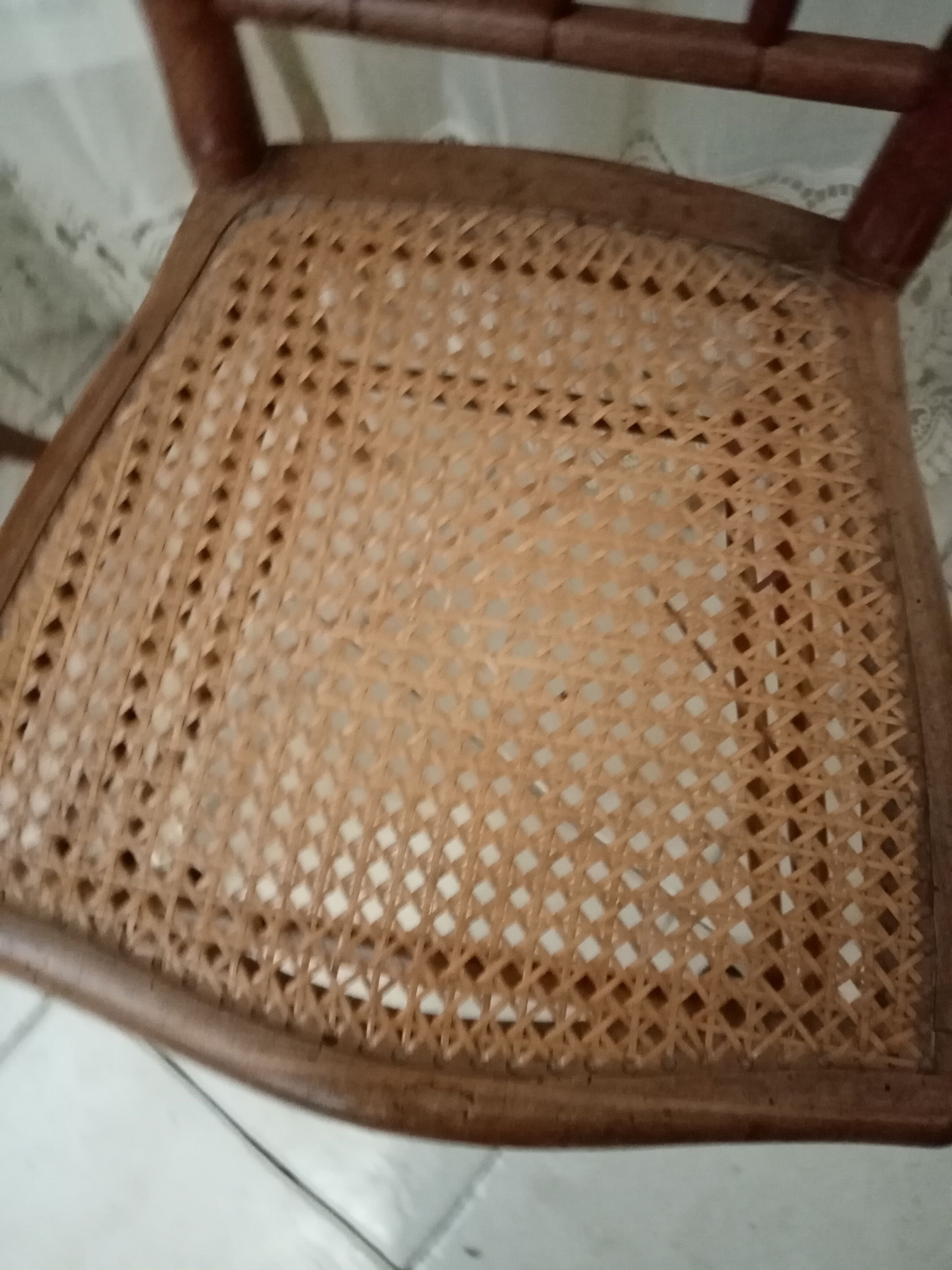 3 wooden and canning chairs
