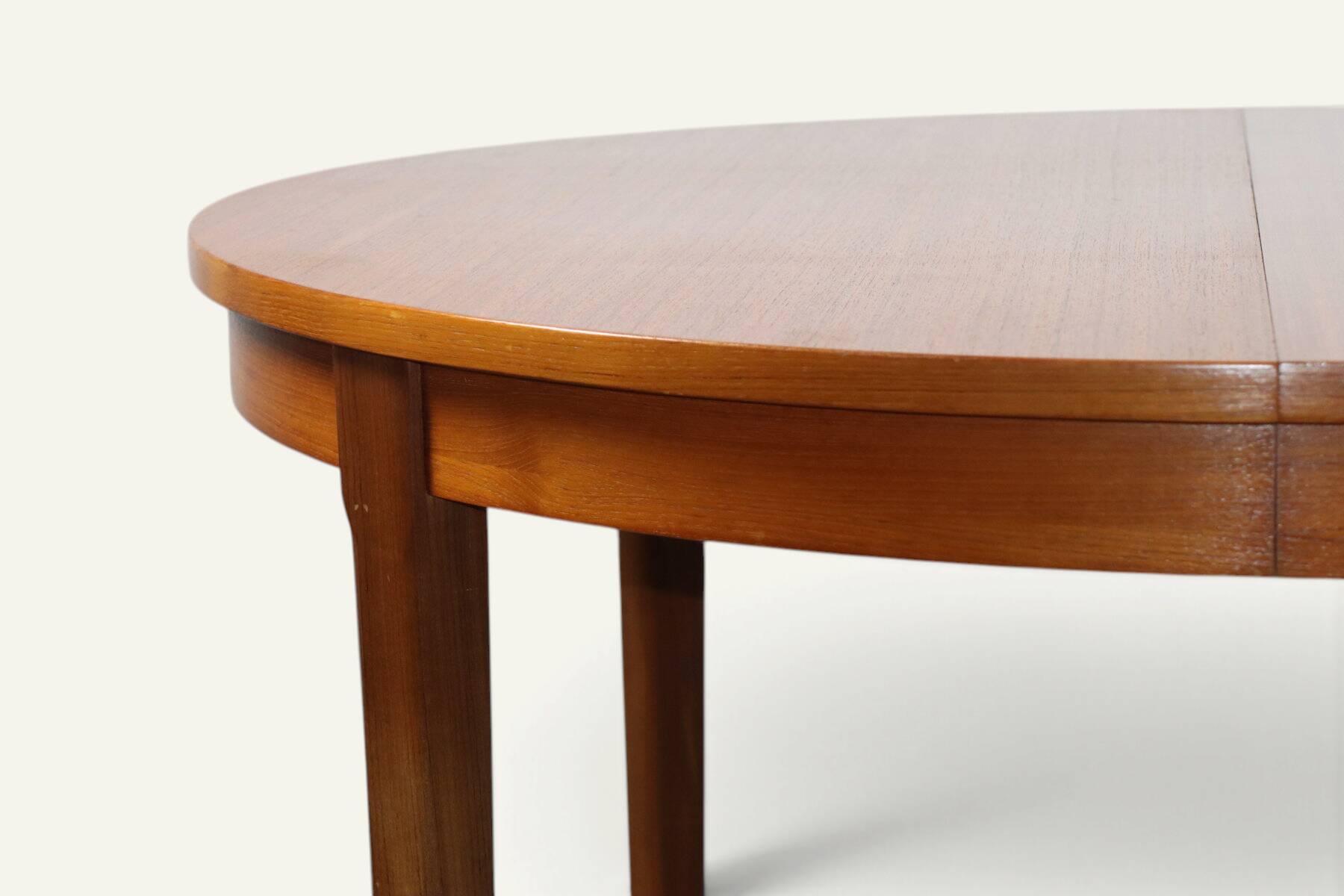 Table ronde extensible vintage en teck, années 70