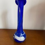 Vase verre soufflé bleu