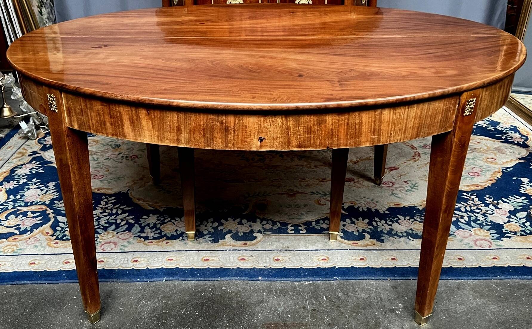 Empire style table. Rosewood veneer, bronze.