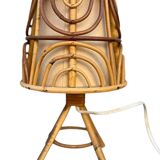 Set of 3 rattan lamps from the 1960s France