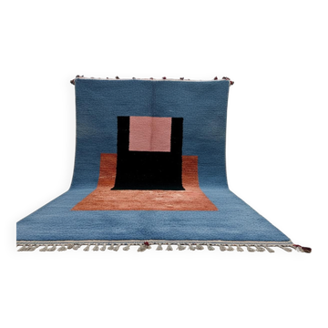Tapis marocain tissé à la main, laine naturelle, 250cm x 150cm, décoration élégante