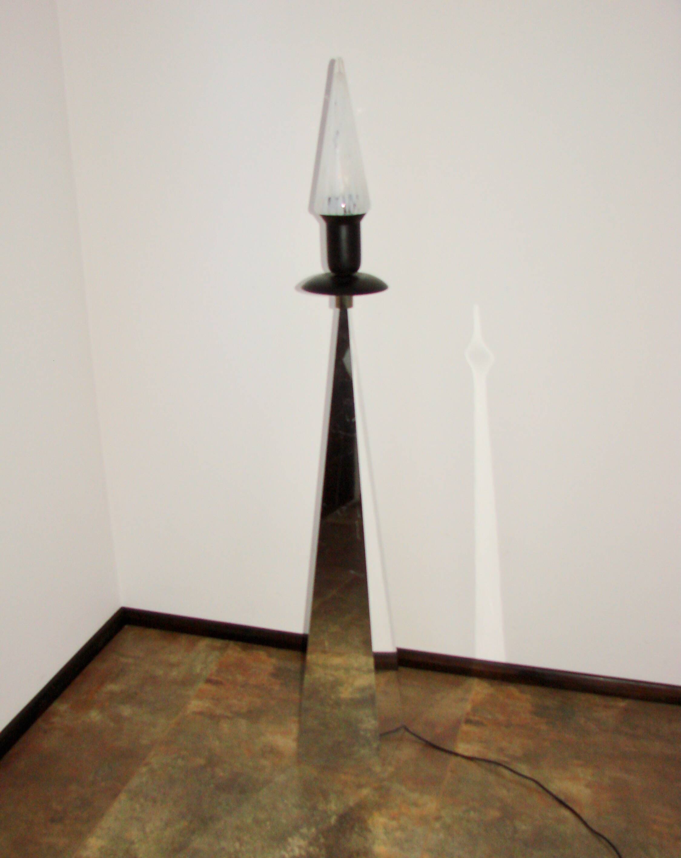 1990s floor lamp – metal and glass