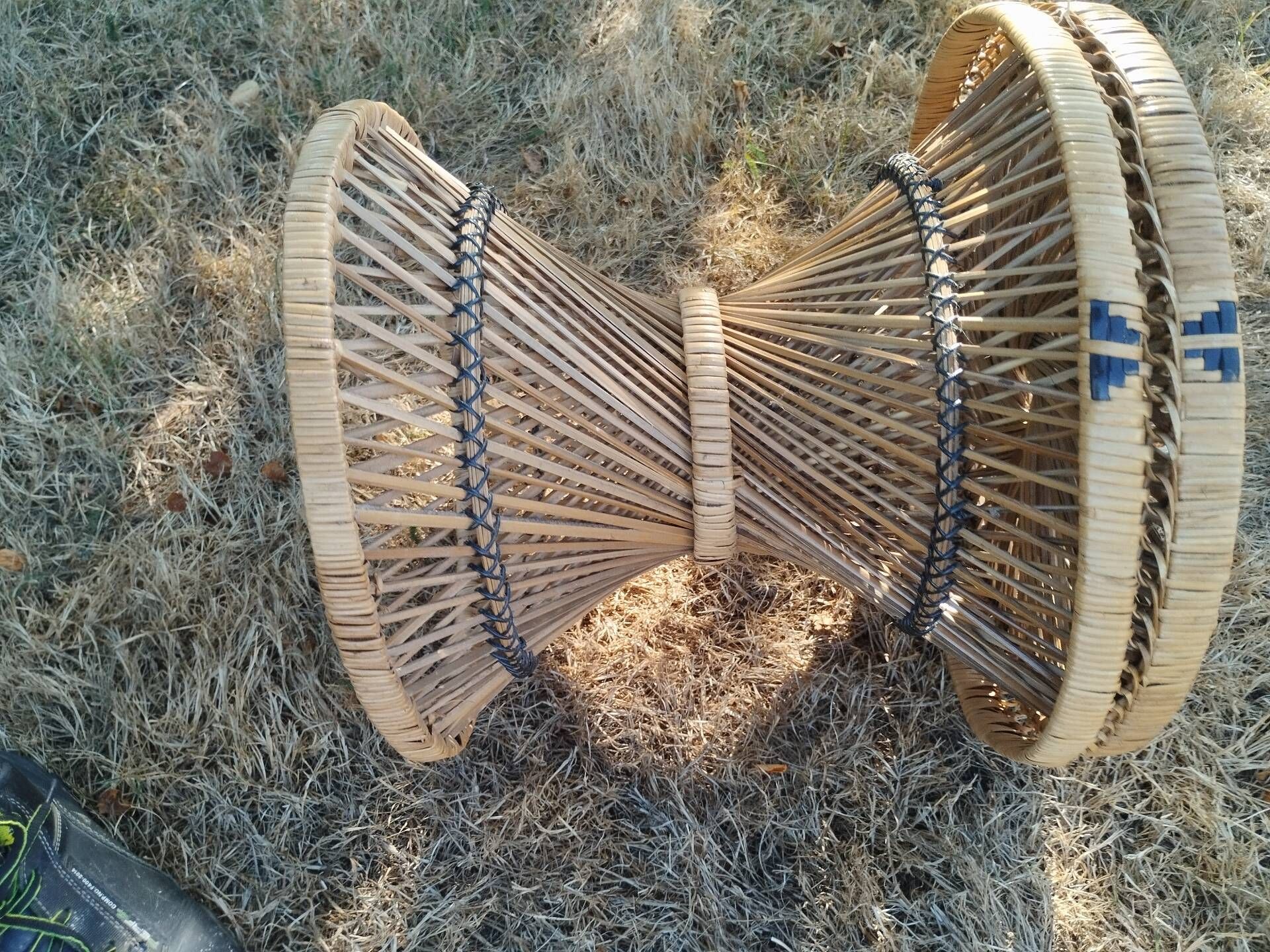 Vintage antique rattan wicker chair armchair