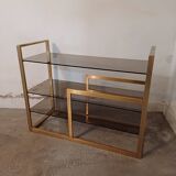 Brass shelf, smoked glass