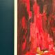 Swedish Oil on Panel – “Abstract Composition in Red” by Rune Pettersson
