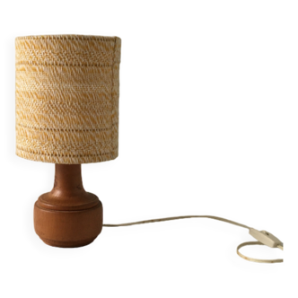 Vintage table lamp in turned wood