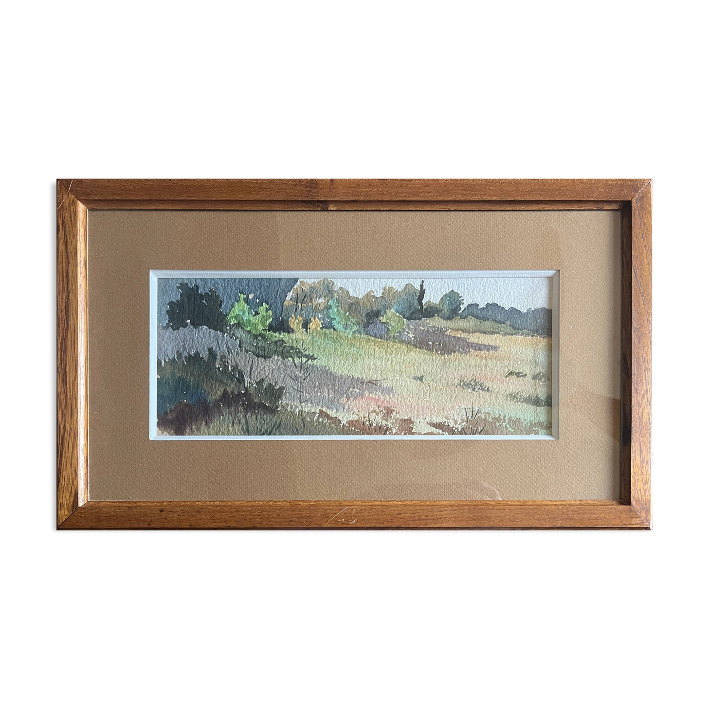 Painting watercolor attr. g. girardot (1856-1914) "prairie" circa 1900