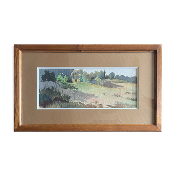 Watercolour painting by G. Girardot (1856-1914) "Prairie" around 1900.