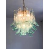 Lot de 2 Lustre Contemporain "Sella" en Verre de Murano Vert avec Or