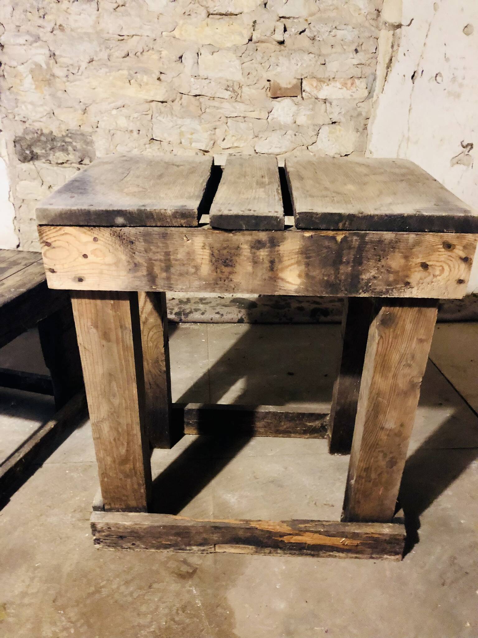 Set of 2 rustic coffee tables from the 1930s